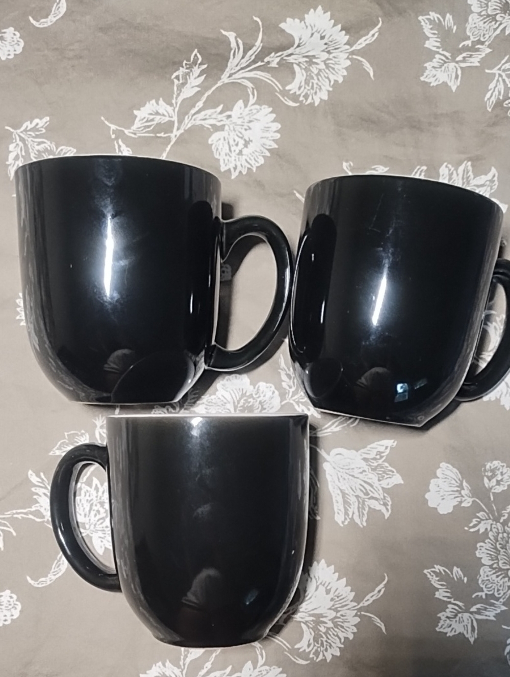 Room Essentials Glossy Black Ceramic Mug Set - Trio
